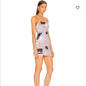 Pink superdown Newspaper Mini Dress